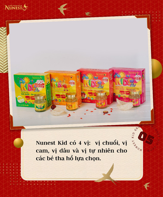 Nước yến Nunest Kid vị hoa quả thơm ngon, bổ sung bộ 3 dưỡng chất vàng giúp trẻ cao lớn, tăng sức đề kháng 